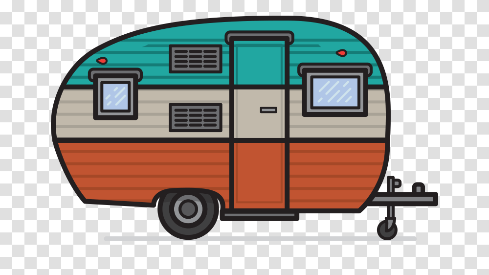 Retro Camper Clipart, Bus, Vehicle, Transportation, Caravan Transparent Png