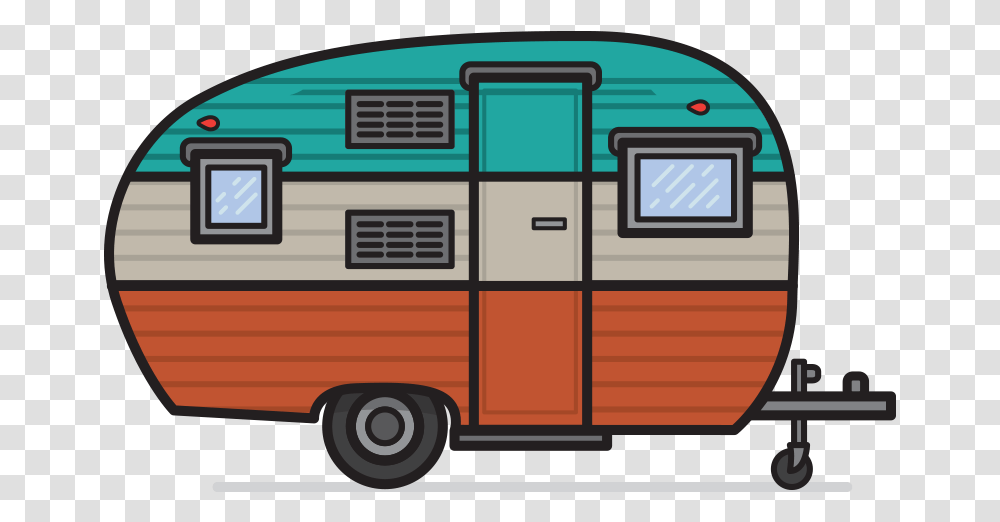 Retro Camper Clipart, Bus, Vehicle, Transportation, Caravan Transparent Png