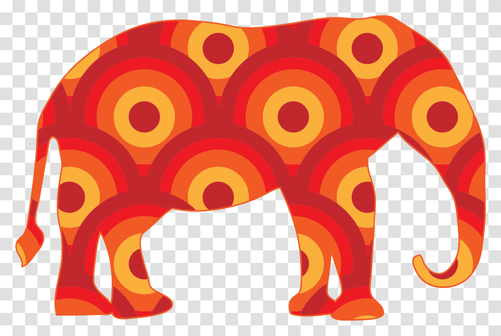 Retro Circles Elephant Icons, Food Transparent Png