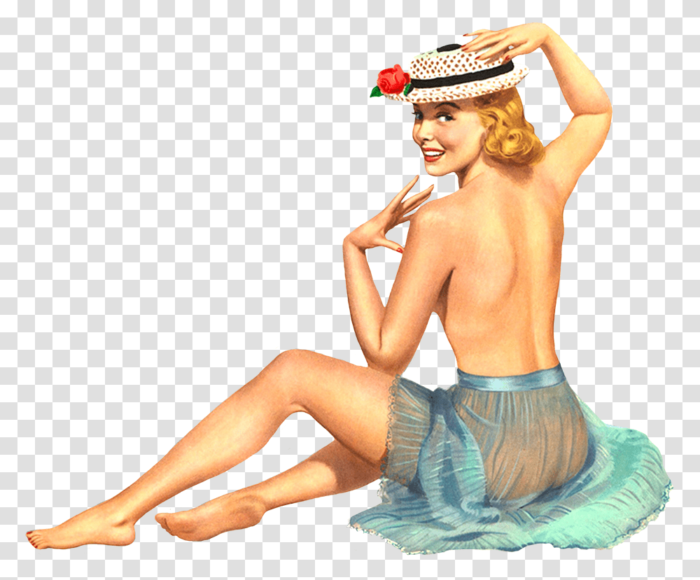 Retro Clip Art Of Women In Neglige Pin Up Vintage Girls, Person, Dance Pose, Leisure Activities Transparent Png