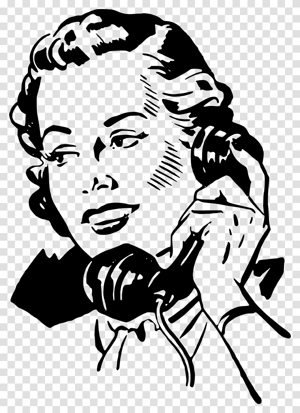 Retro Clipart Library Woman Talking On Phone Clipart, Gray, World Of Warcraft Transparent Png