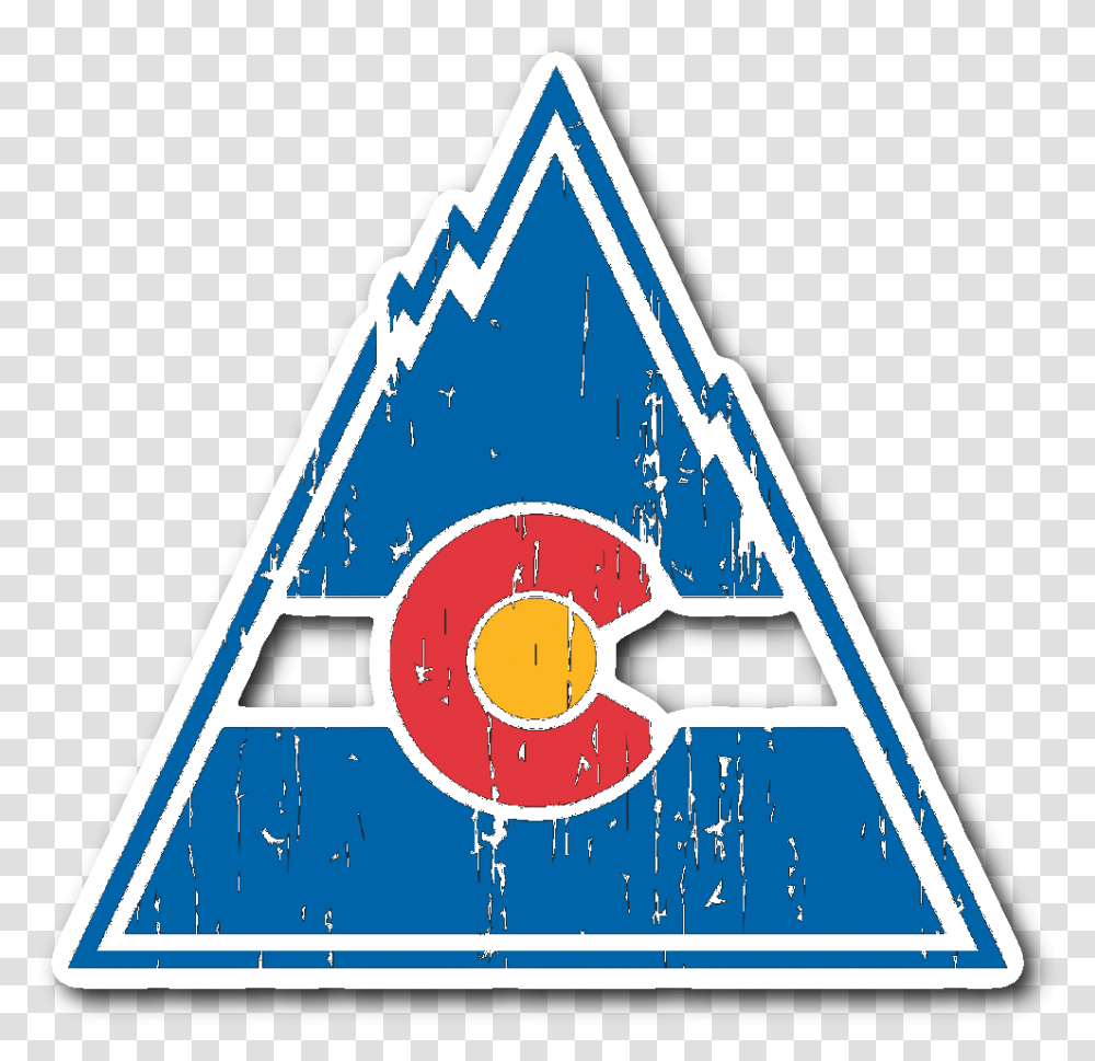 Retro Colorado Rockies Inspired Sticker Avalanche Logo Retro, Triangle, Sign Transparent Png