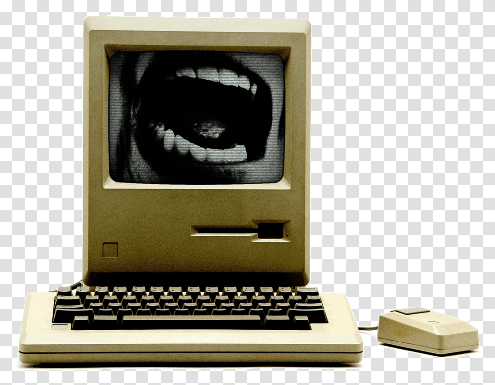Retro Computer With Screaming Mouth On Screen Macintosh, Pc, Electronics, Computer Keyboard, Computer Hardware Transparent Png