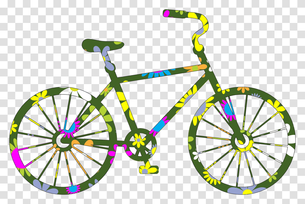 Retro Floral Bicycle Icons, Vehicle, Transportation, Bike, Wheel Transparent Png
