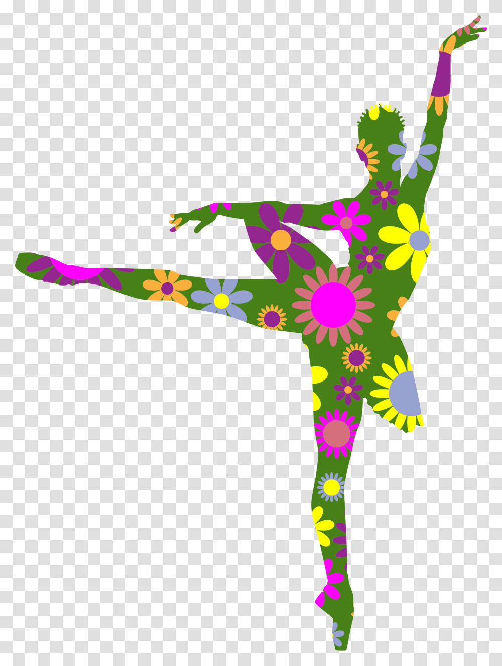 Retro Floral Braided Hair Ballerina Clip Arts Floral Ballerina, Star Symbol, Leisure Activities, Toy, Juggling Transparent Png