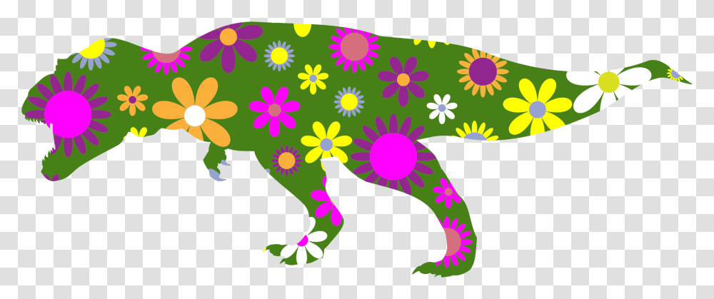 Retro Floral Tyrannosaurus Rex Clip Arts Tyrannosaurus, Floral Design, Pattern, Cat Transparent Png