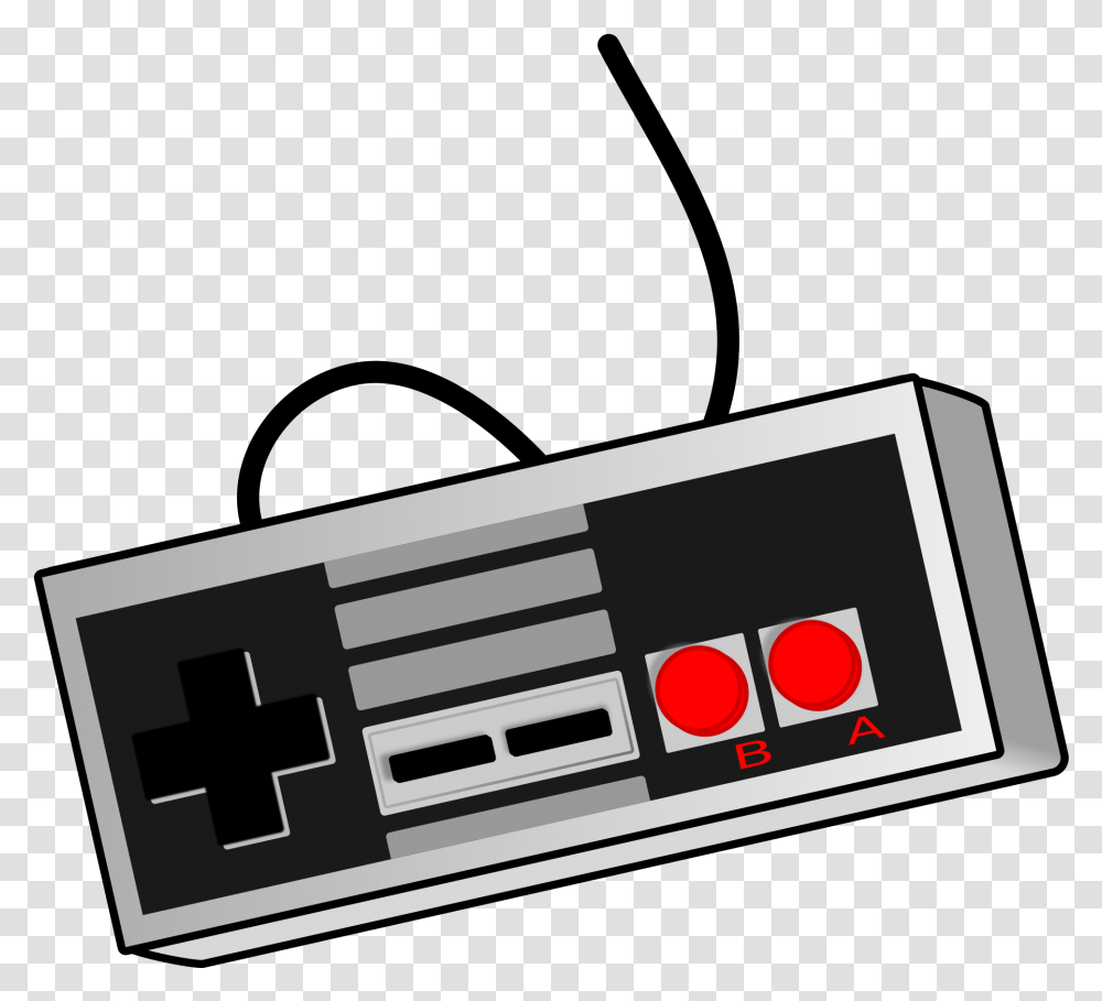 Retro Gamepad Video Game Controller Clip Art, Electronics, Text, Symbol, Graphics Transparent Png
