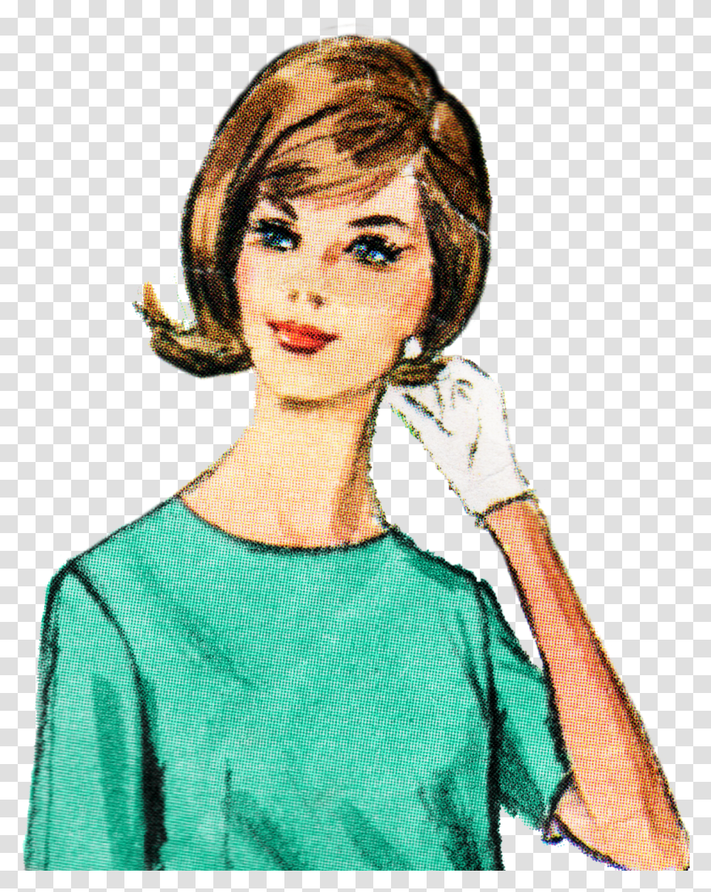 Retro Lady Clip Art Free, Person, Face, Female Transparent Png