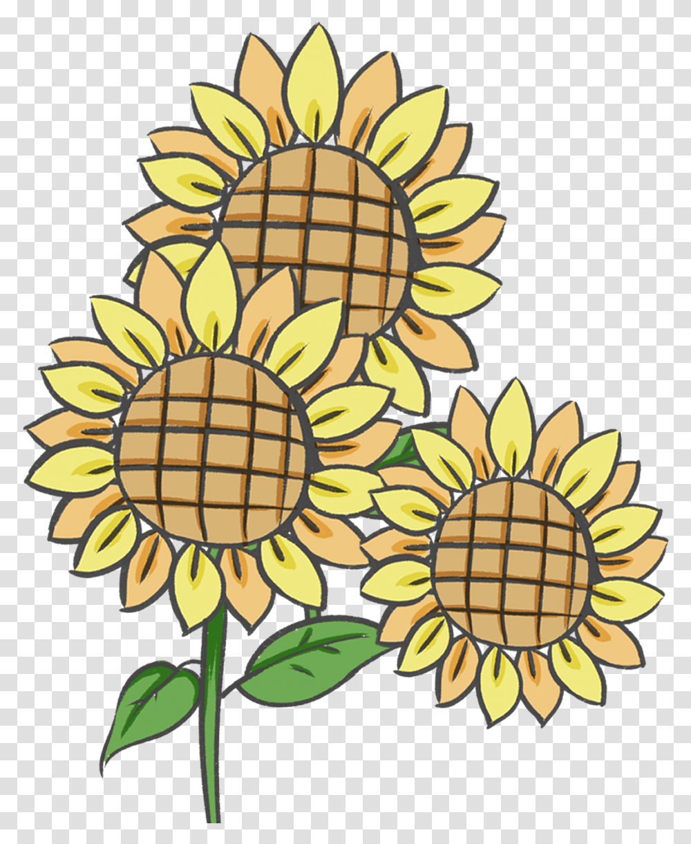 Retro National Wind Sun Flower Plant Sunflower, Graphics, Art, Floral Design, Pattern Transparent Png