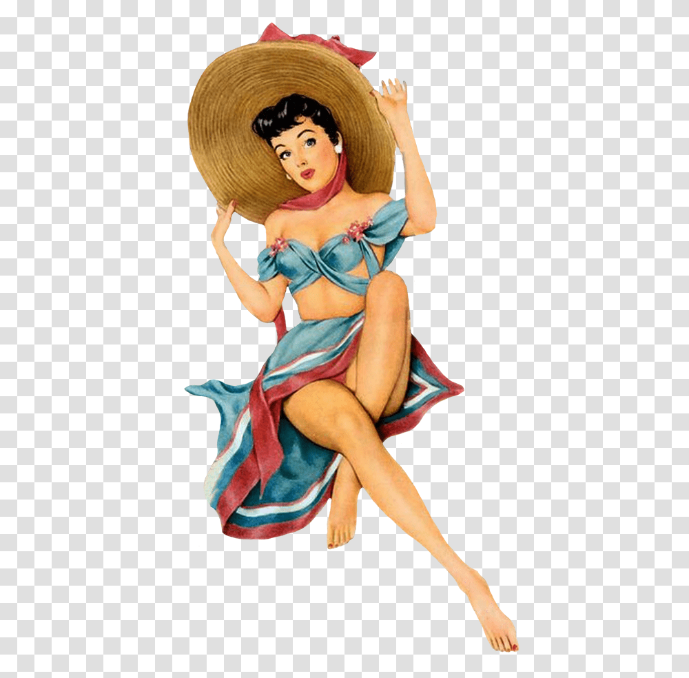 Retro Pin Up Girl In Beach Clothing Pin Up Girl, Toy, Person, Doll, Female Transparent Png