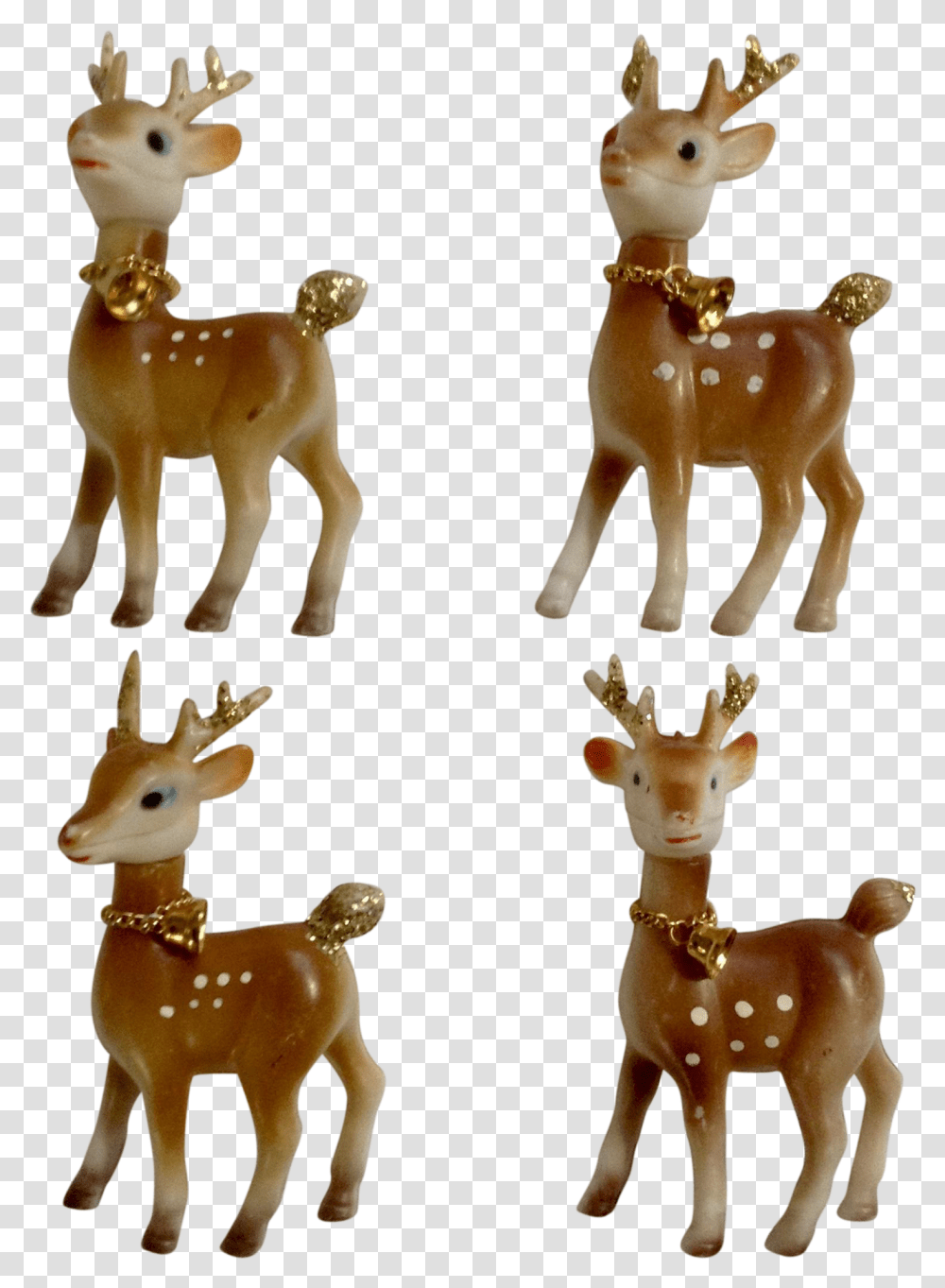 Retro Plastic Reindeer Christmas Decorations Vintage Plastic Reindeer, Figurine, Wildlife, Mammal, Animal Transparent Png
