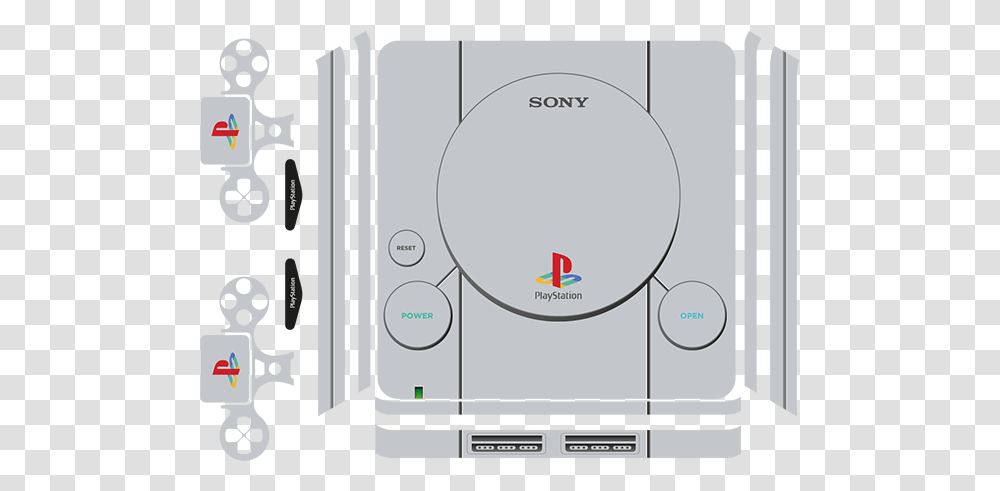 Retro Ps4 Console Sticker Ps1 Skin For Ps4 Pro, Electronics, Plot, Diagram, Cd Player Transparent Png