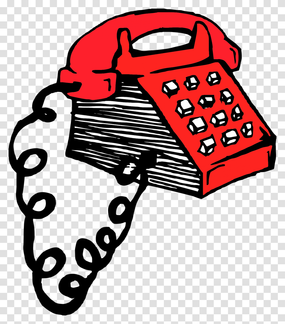 Retro Red, Phone, Electronics, Dial Telephone, Mobile Phone Transparent Png