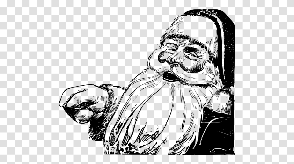 Retro Santa Black Santa Background, Gray, World Of Warcraft Transparent Png