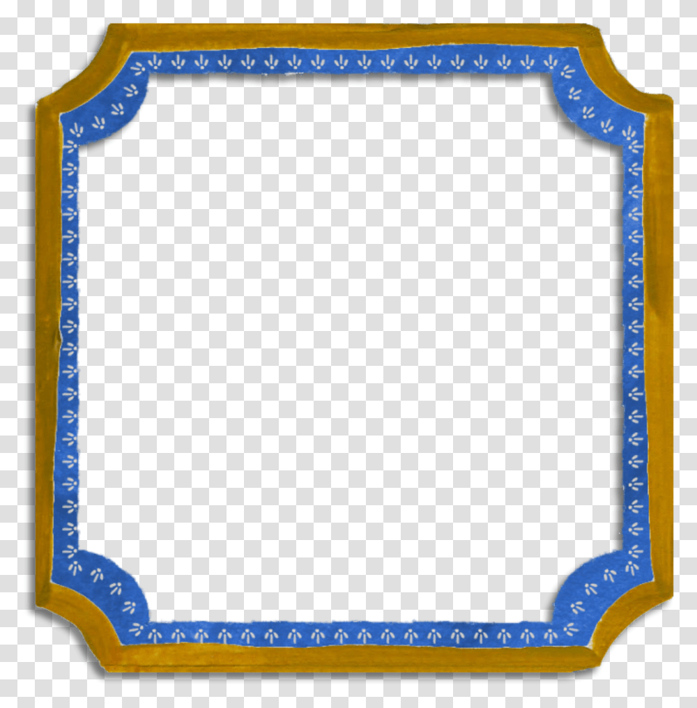Retro Shapes Bingkai Biru, Mirror Transparent Png