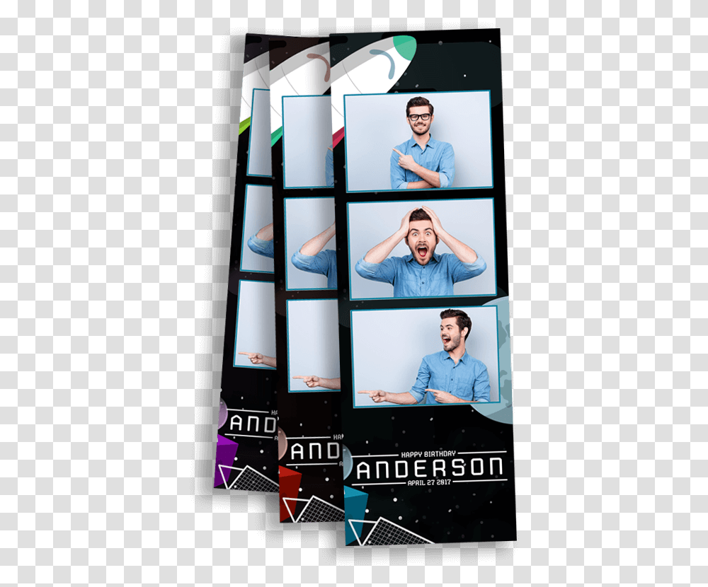 Retro Space Party Strips Banner, Person, Poster, Advertisement, Collage Transparent Png