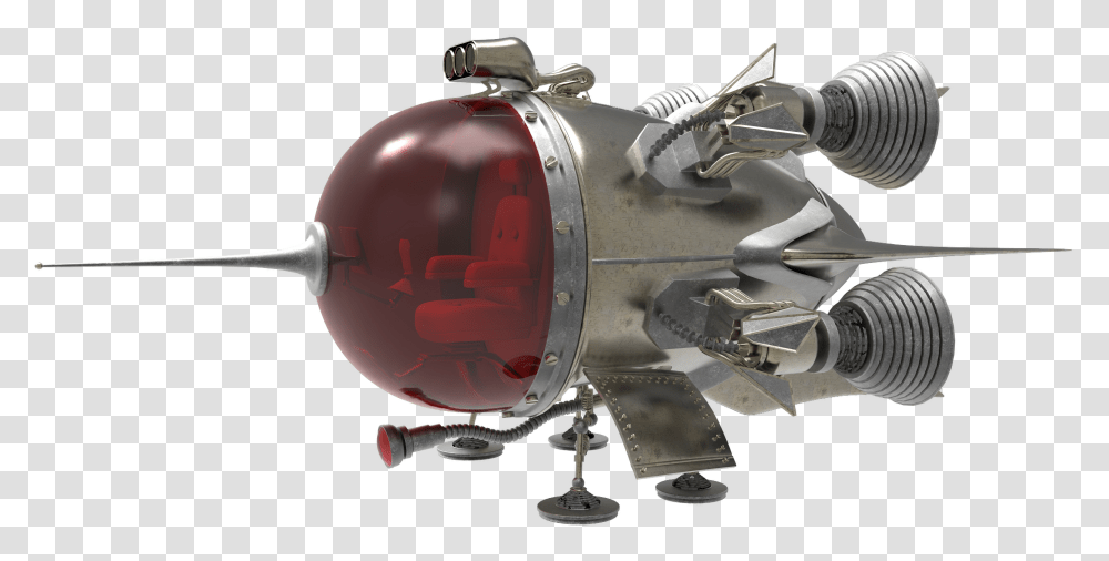 Retro Spaceship In Obj Spaceship 3d Model Rotor, Machine, Motor, Helicopter, Aircraft Transparent Png