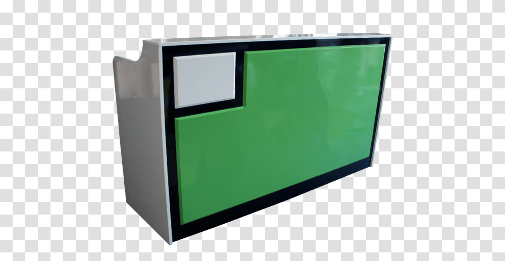 Retro Style Spa Salon Reception Desk Greenwhite Flat Panel Display, Monitor, Screen, Electronics, File Binder Transparent Png