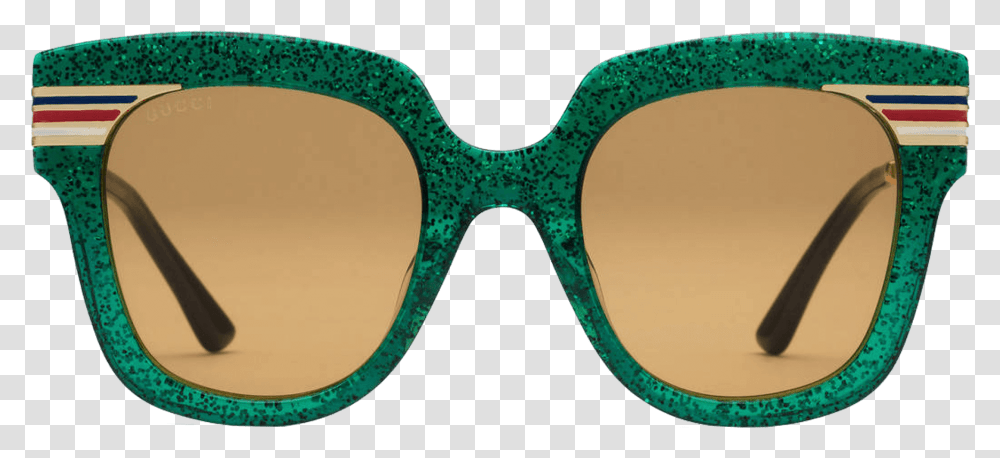Retro Sunglasses Gucci Glitter Sunglasses Green Brown, Accessories, Accessory, Goggles Transparent Png