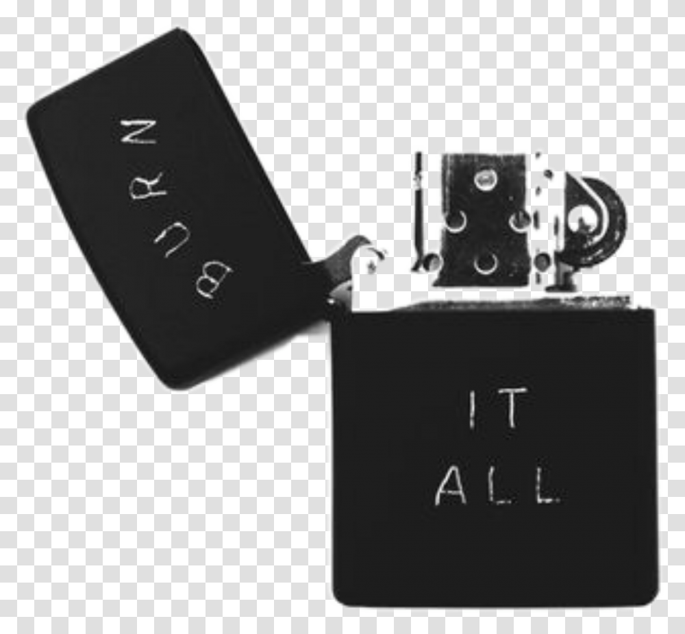 Retro Vintage Asthetic Fire Mood Love Pngs Black And White Lighter Aesthetic, Cowbell Transparent Png