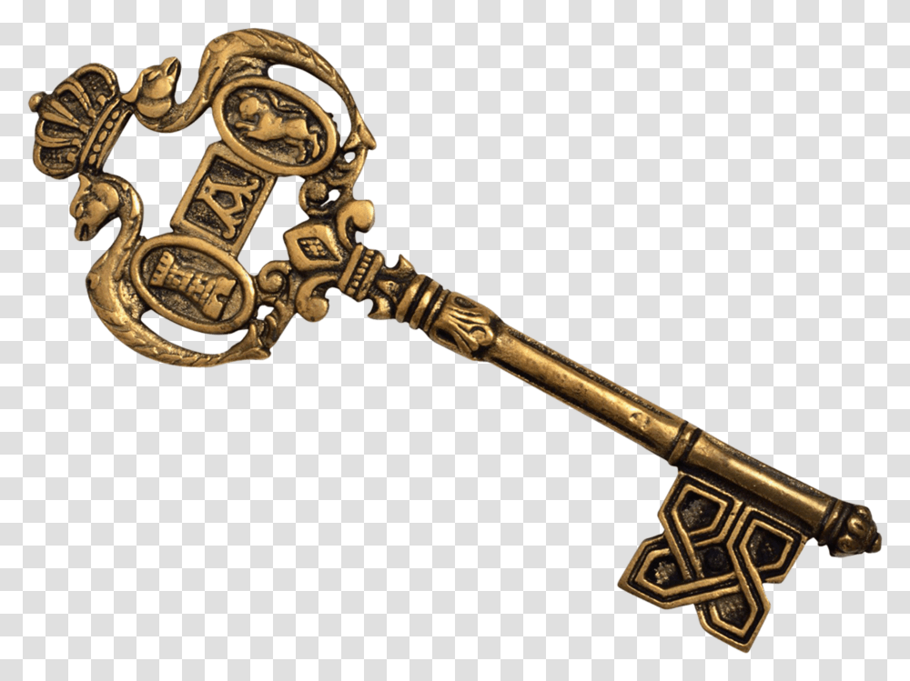 Retro Vintage Key Chave Antigo Old Key Copper, Sword, Blade, Weapon Transparent Png