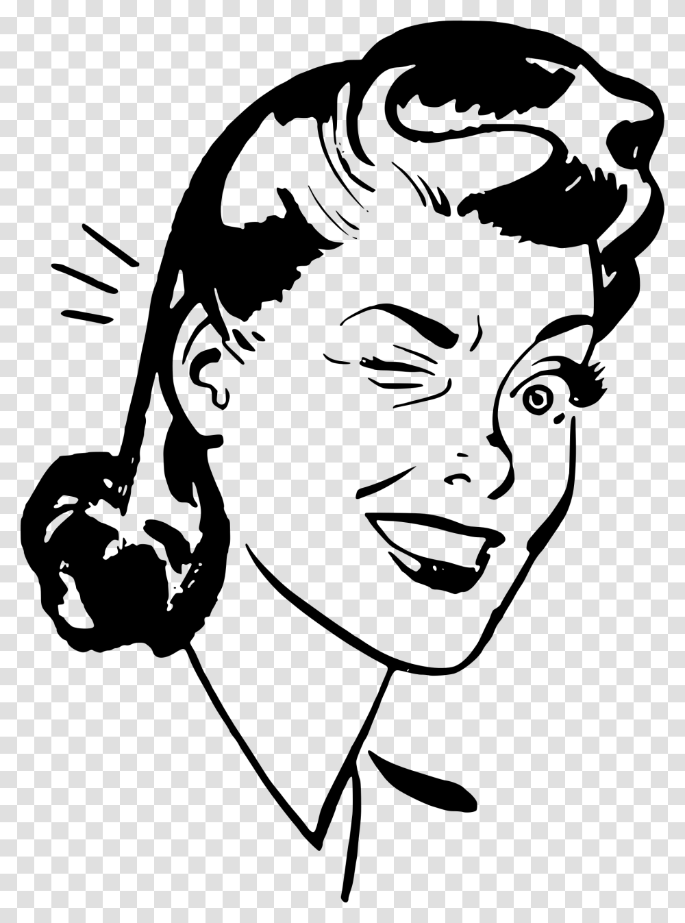 Retro Woman Clipart Download Retro Woman Winking, Gray, World Of Warcraft Transparent Png