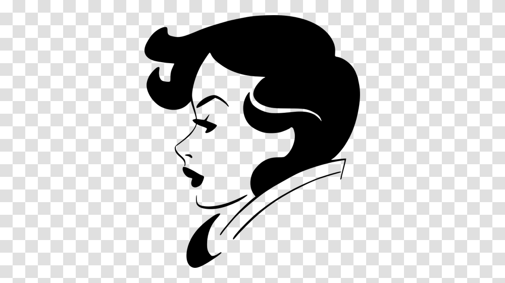 Retro Woman Profile Vector Clip Art, Gray, World Of Warcraft Transparent Png