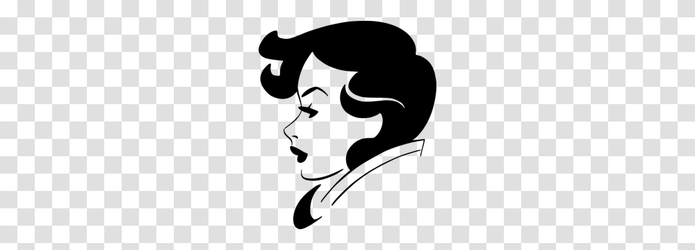 Retro Woman Profile Vector Clip Art, Gray, World Of Warcraft Transparent Png