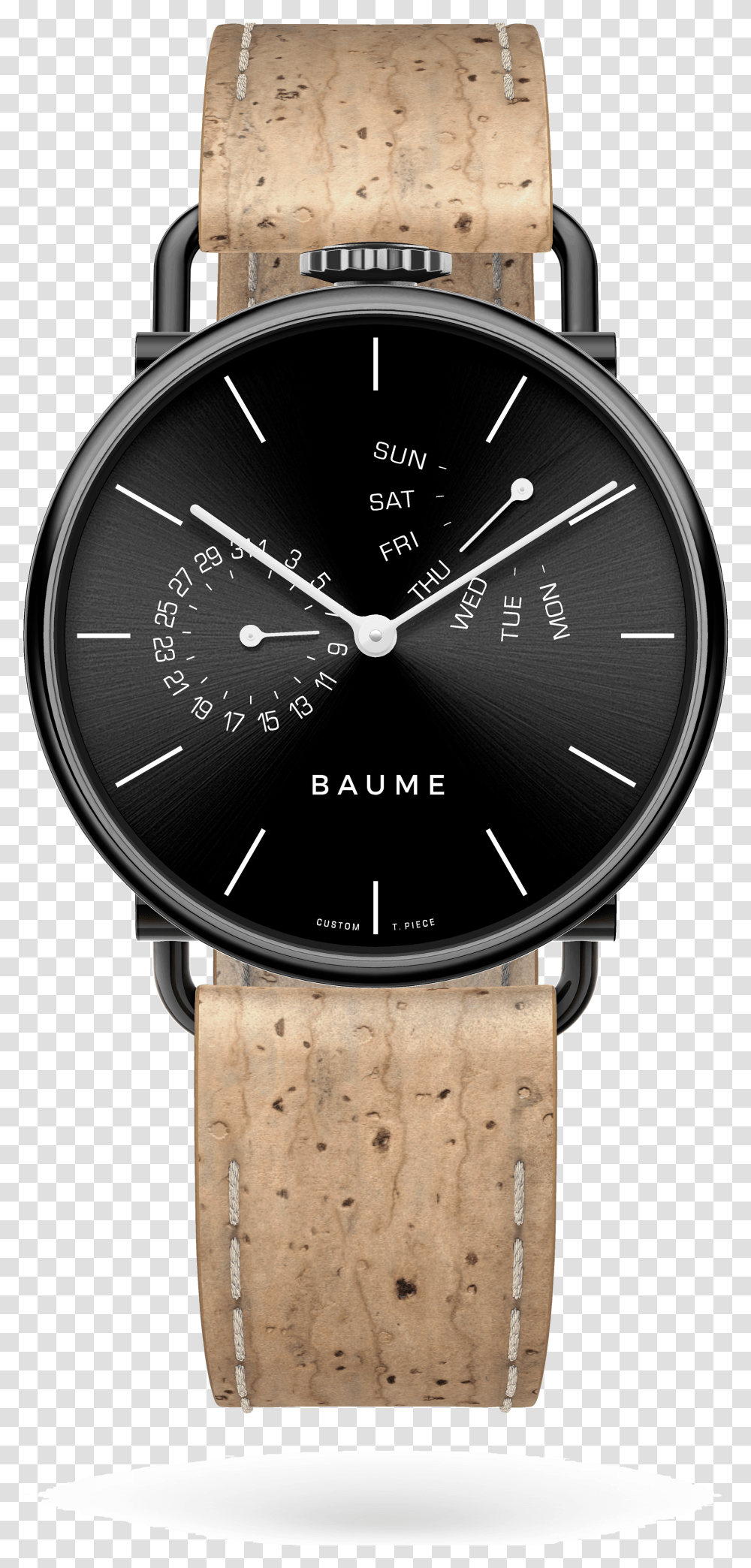 Retrograde Unisex Custom Watch Miyota Black Case Baume, Wristwatch, Clock Tower, Architecture, Building Transparent Png