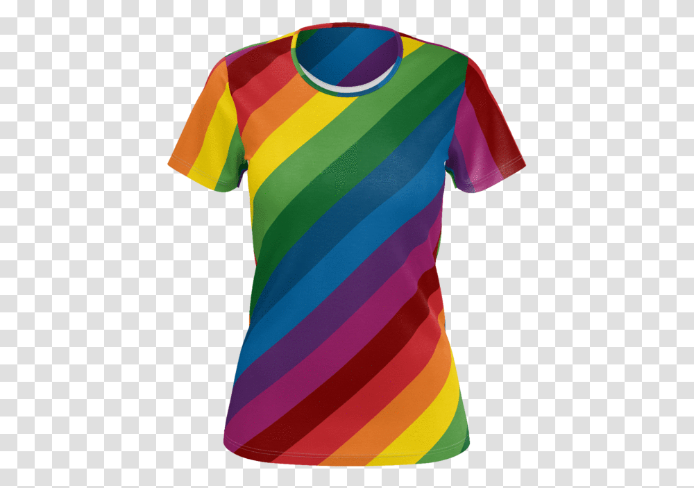 Retrorainbow Diagonal Stripe All Over Print Women's Graphic Design, Apparel, Shirt, T-Shirt Transparent Png