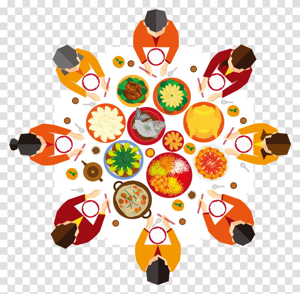 Reunion Dinner Vector Image With No Chinese New Year Reunion Dinner, Graphics, Art, Floral Design, Pattern Transparent Png