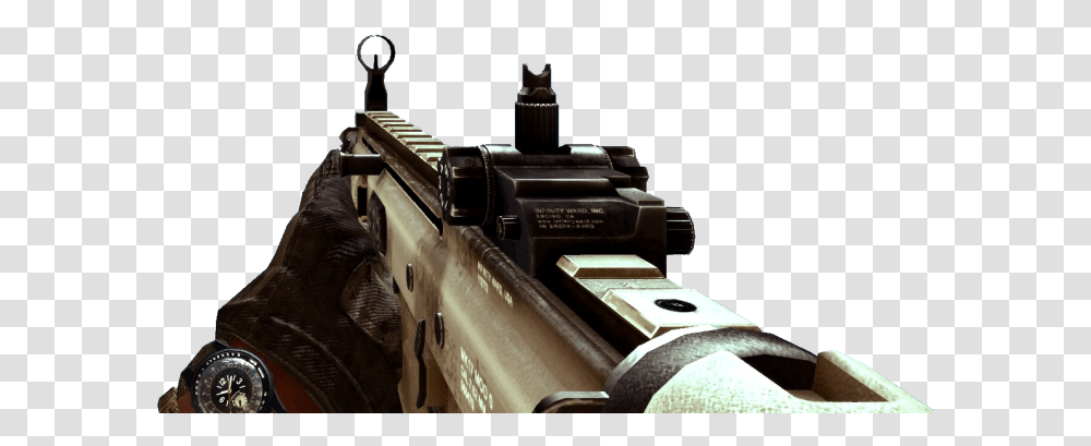 Reveal Maps Weapons From Mw2 And Mw3 Scar Iron Sights, Gun, Weaponry, Wristwatch, Call Of Duty Transparent Png