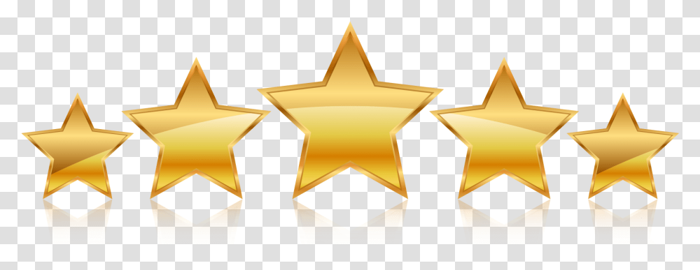 Review Stars Five Gold Stars, Star Symbol, Trophy Transparent Png
