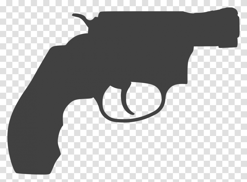 Revolver Silhouette Firearm Pistol Gun Revolver Pistol Silhouette, Weapon, Stencil, Hand, Leaf Transparent Png