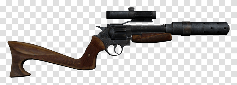 Revolver Stock Optics Silencer Metro Revolver With Stock, Gun, Weapon, Weaponry, Handgun Transparent Png