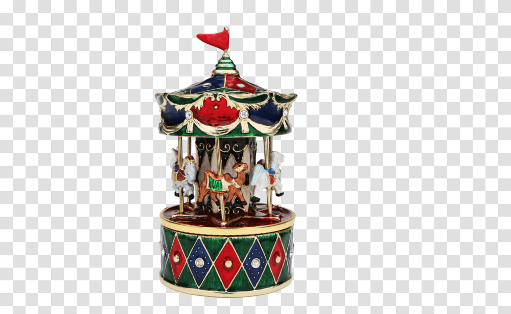 Revolving Animals Carousel Music Box Christmas Tree, Amusement Park, Birthday Cake, Dessert, Food Transparent Png