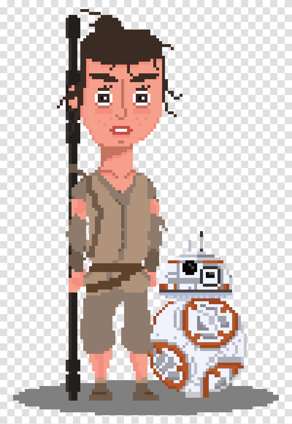 Rey And Bb8 Cartoon Transparent Png