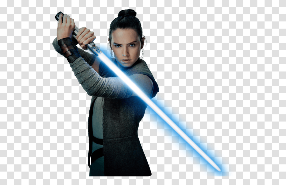 Rey Lightsaber Star Wars Daisy Ridley Signature, Duel, Person, Human, Laser Transparent Png