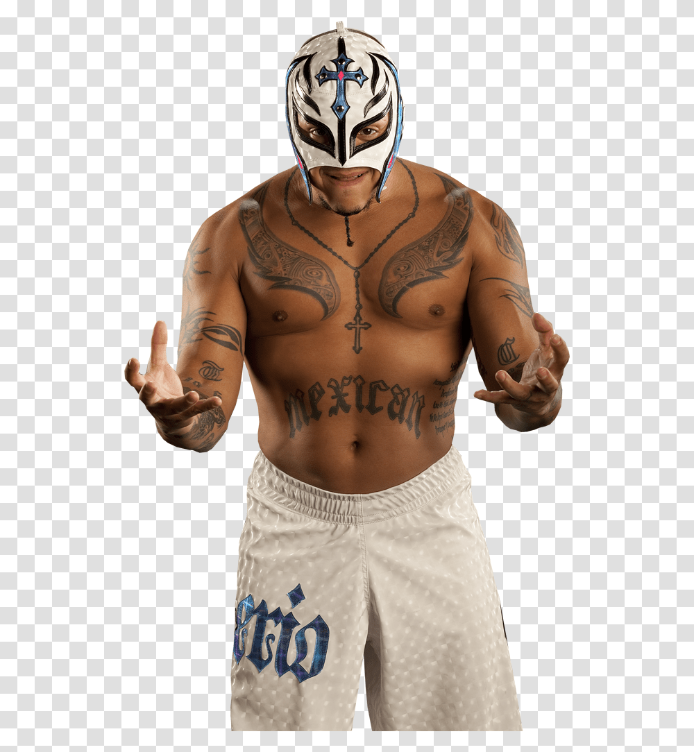 Rey Mysterio File Rey Mysterio Chest Tattoo, Skin, Person, Human, Helmet Transparent Png