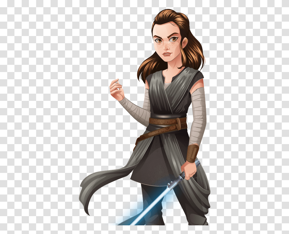 Rey Poe Dameron Luke Star Wars Forces Of Destiny Rey, Clothing, Person, Costume, Female Transparent Png