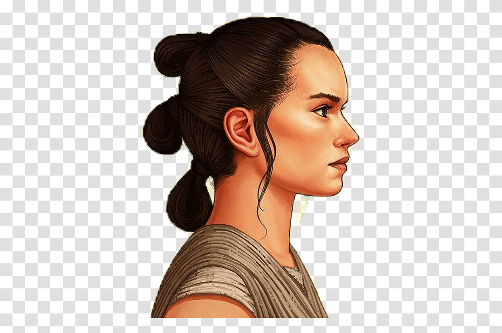 Rey Rey Skywalker Profile, Hair, Person, Human, Ponytail Transparent Png