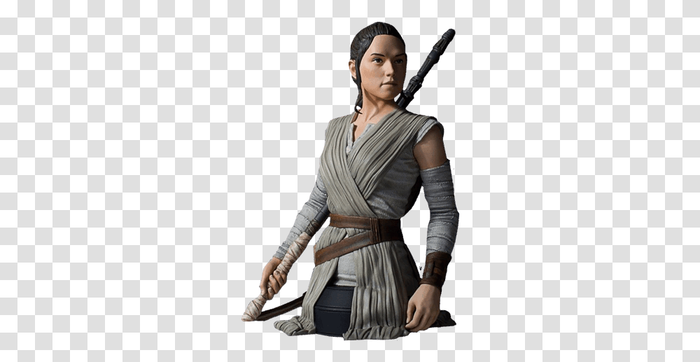 Rey Scale Gentle Giant Mini Bust Star The Force Awakens, Clothing, Person, Female, Microphone Transparent Png