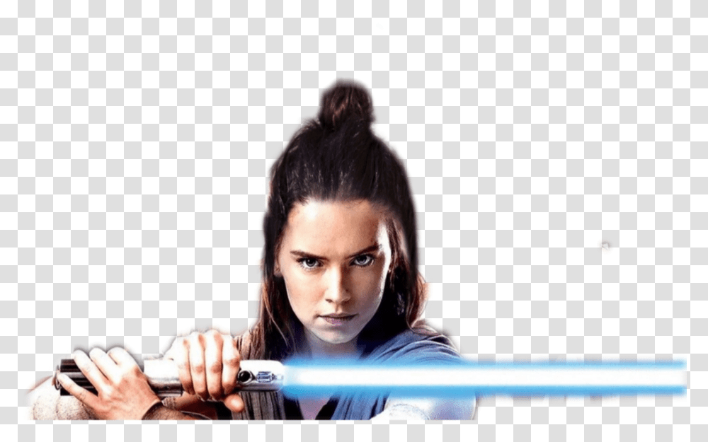 Rey Star Wars Daisy Ridley The Last Jedi Force Rey Star Wars New Hair, Person, Face, Finger, Female Transparent Png