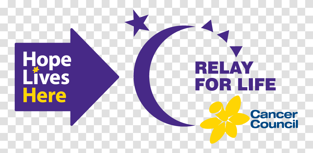 Rfl Hope Lives Here Cancer Council Relay For Life, Logo, Trademark, Star Symbol Transparent Png