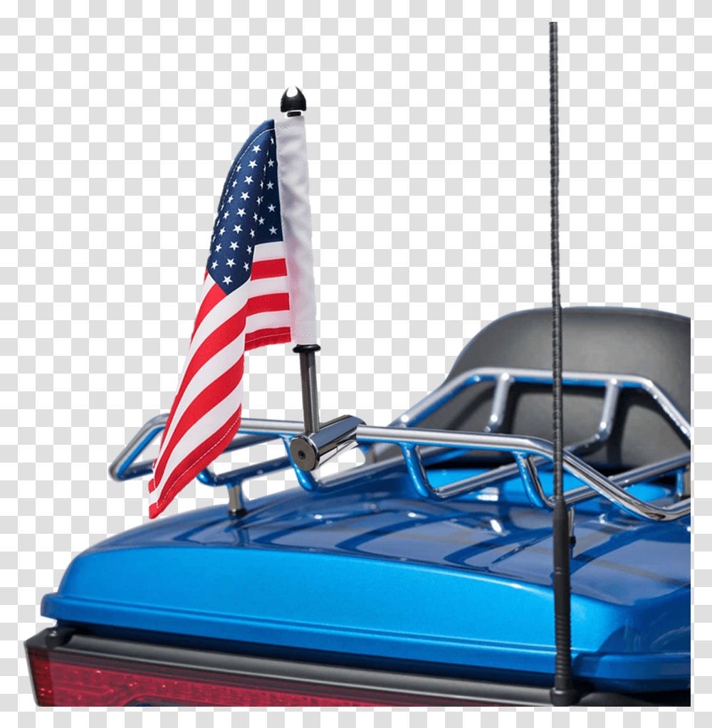 Rfm Rdhb12 With Usa Flag On Standard Harley Tour Pack Flag Of The United States, Vehicle, Transportation, Boat Transparent Png
