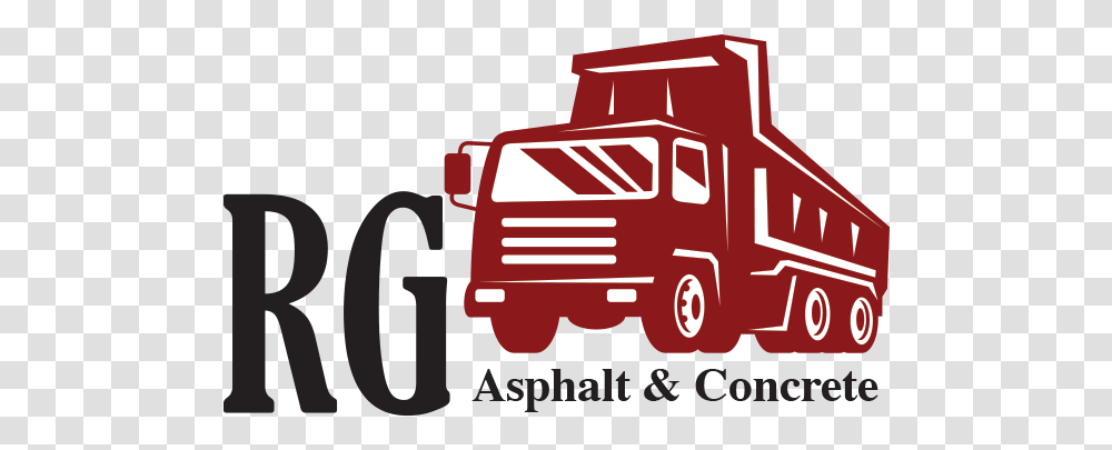 Rg Asphalt And Concrete Logo Dump Truck, Vehicle, Transportation, Fire Truck, Van Transparent Png