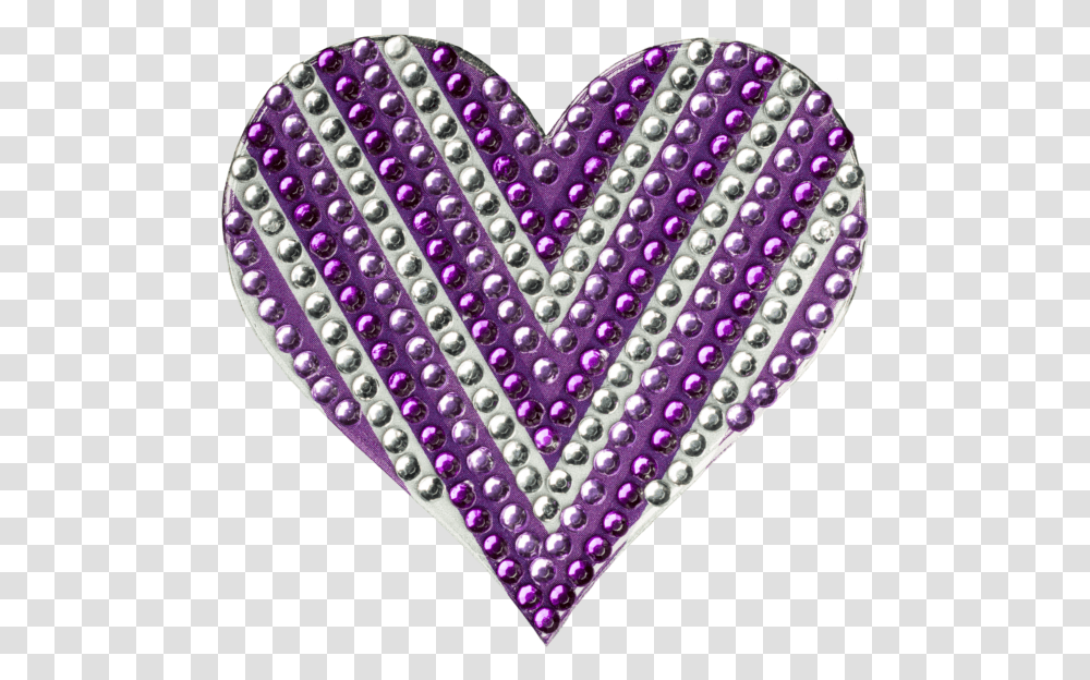 Rhinestone Purple Chevron Heart 2in Stickerbeans Lilac, Necklace, Jewelry, Accessories, Accessory Transparent Png