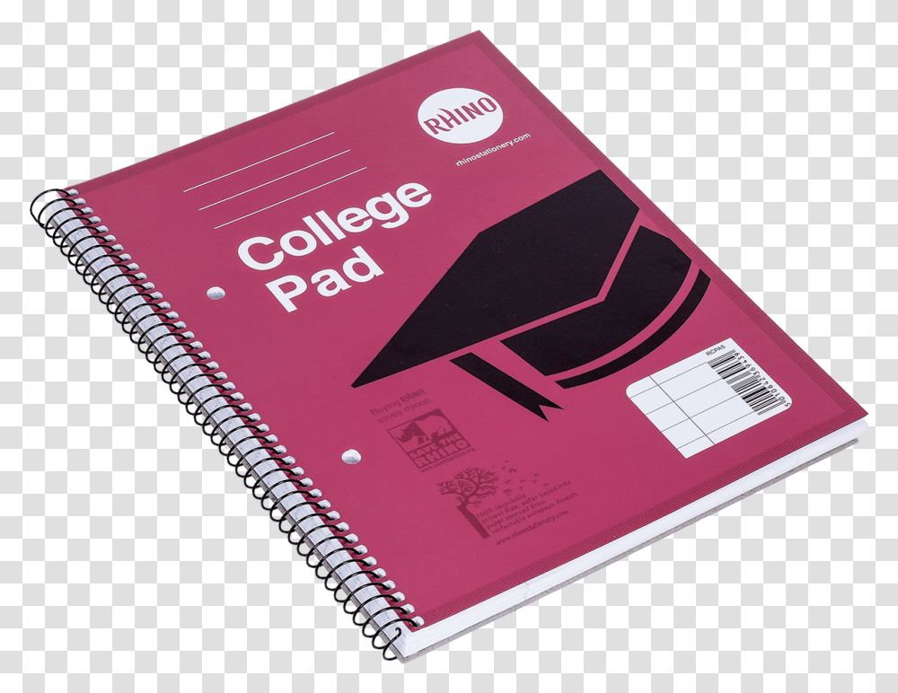 Rhino College Spiral A5 8mm Ruled Amp Margin 70 Leaf Sketch Pad, Diary, Passport, Id Cards Transparent Png