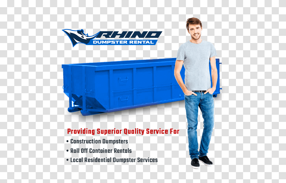 Rhino Dumpster Rental Serving New Jersey With The Best Roll Rhino Dumpster, Person, Human, Clothing, Apparel Transparent Png