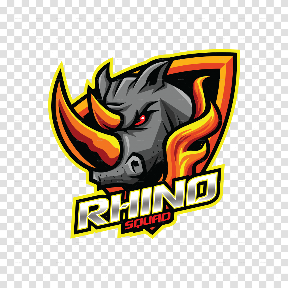 Rhino Esport Mascot Design Rhino Esports Logo, Poster, Advertisement, Dragon, Flame Transparent Png